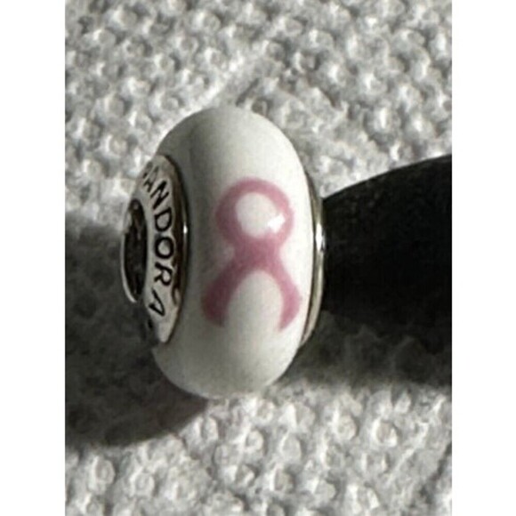 Unbranded Jewelry - Authentic Pandora,‎ Pink Ribbon Murano Glass Charm, #458732, Retired
